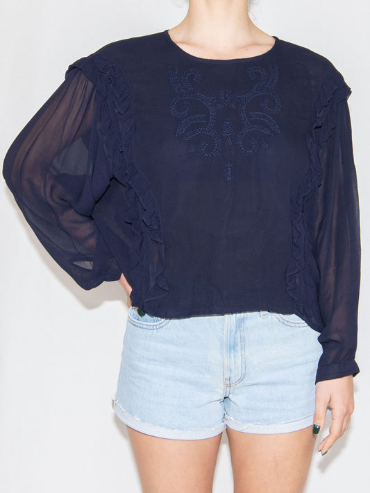 Navy Zara Blouse-L Fits M Excellent / Zara / L fits M