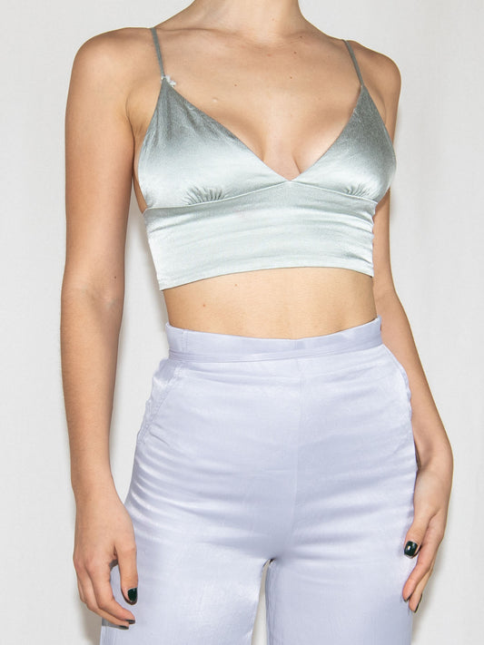 Grayish Blue Zara Crop Top-S Good Condition / Zara / S