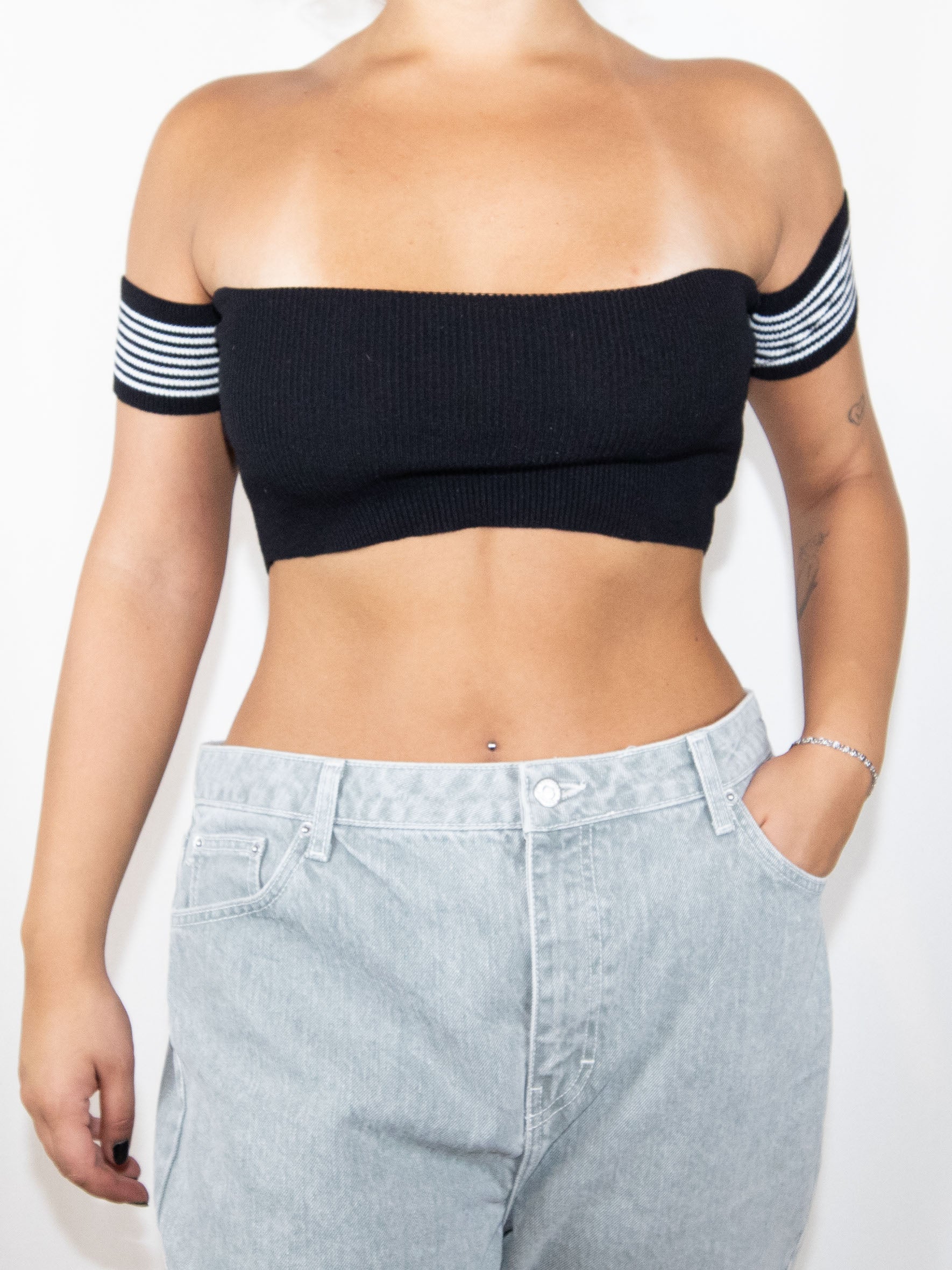 Black Bershka Crop Top-S Brand New With A Tag / Bershka / S