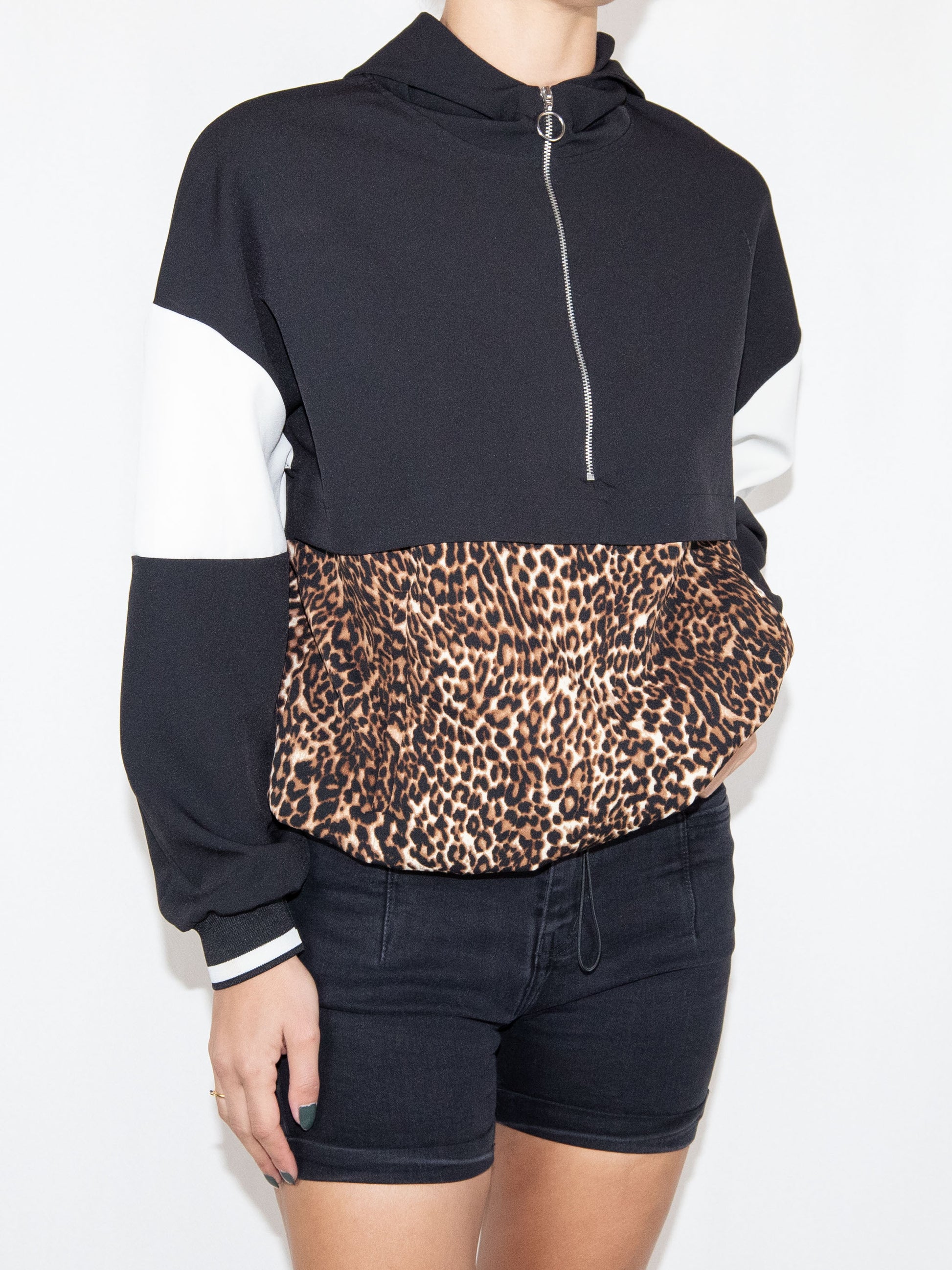 Black With Tiger Print Zara Hoodie-S Brand New / Zara / S