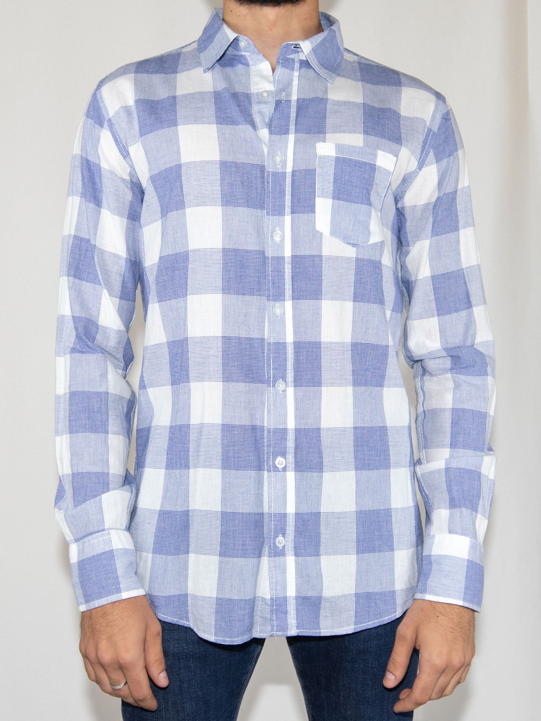 Light Blue Square Pull&Bear Shirt-M Excellent / Pull&Bear / M