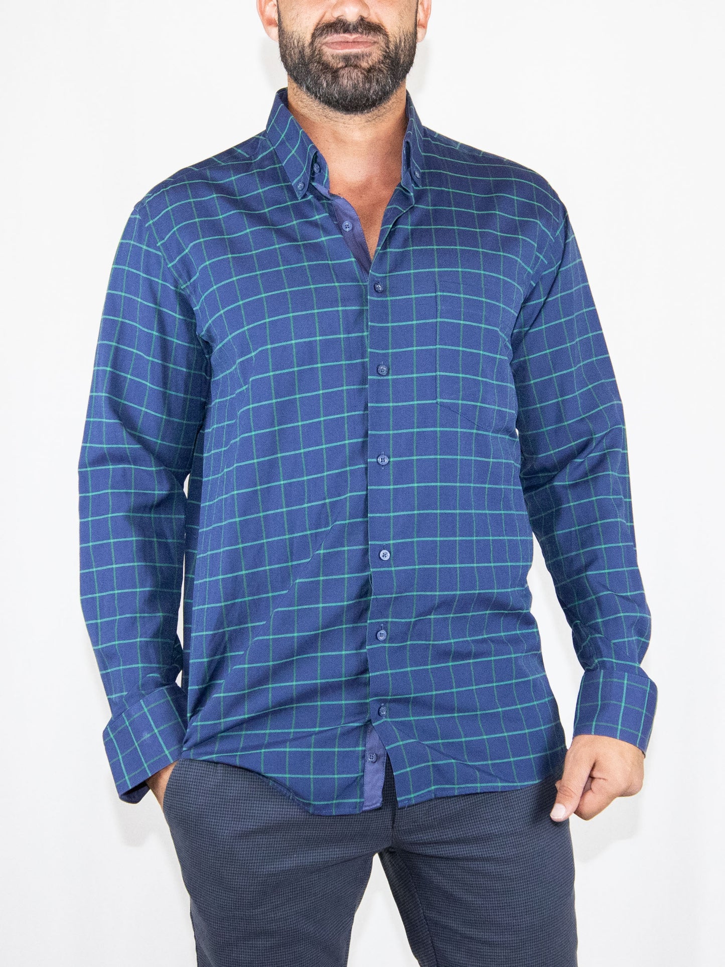 Navy & Green Ravanelli Shirt-L Brand New / Ravanelli / L