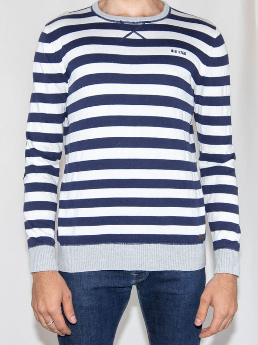 White With Navy Stripes Big Star Sweater-M Brand New / Big Star / M