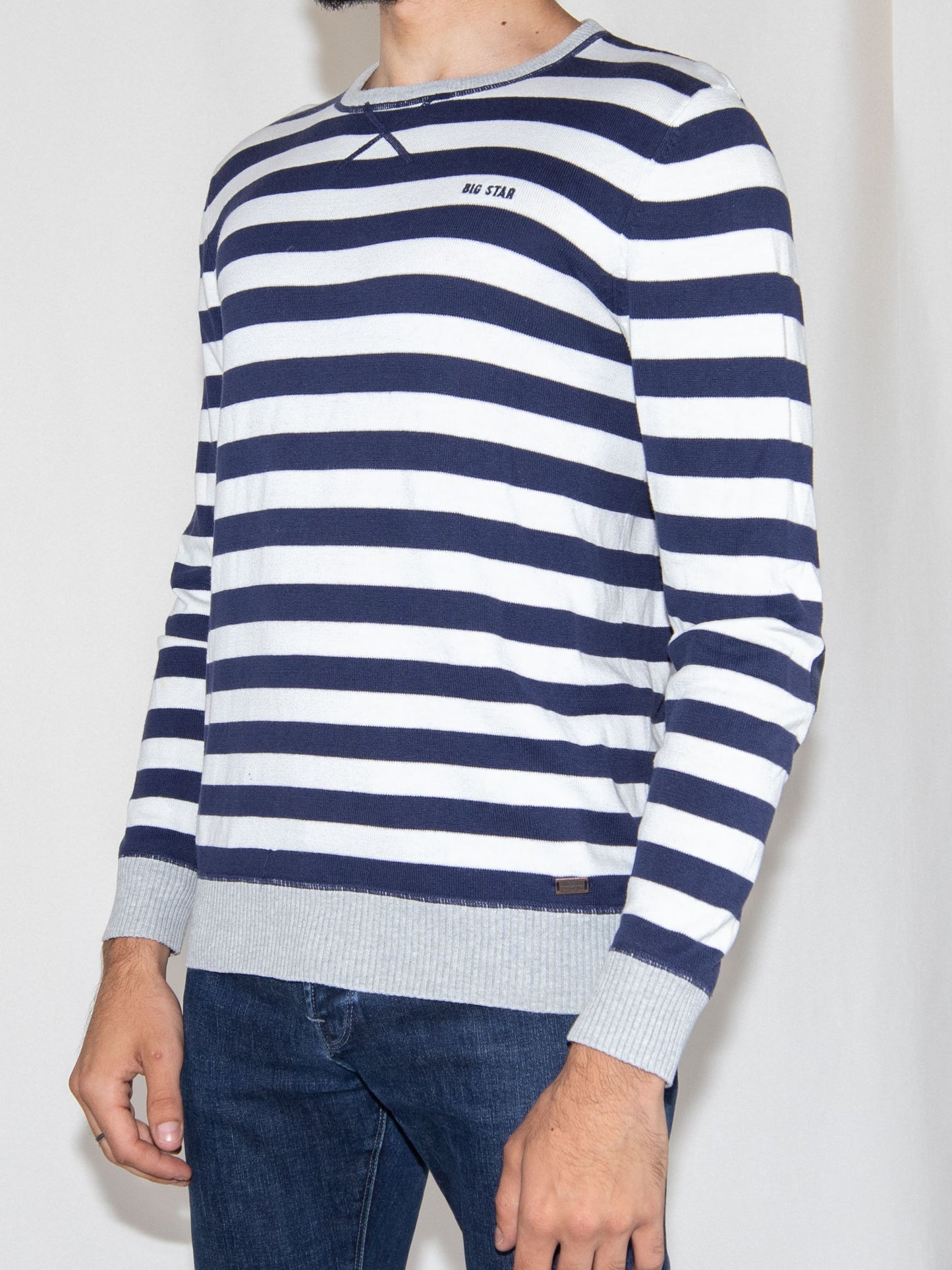 White With Navy Stripes Big Star Sweater-M Brand New / Big Star / M