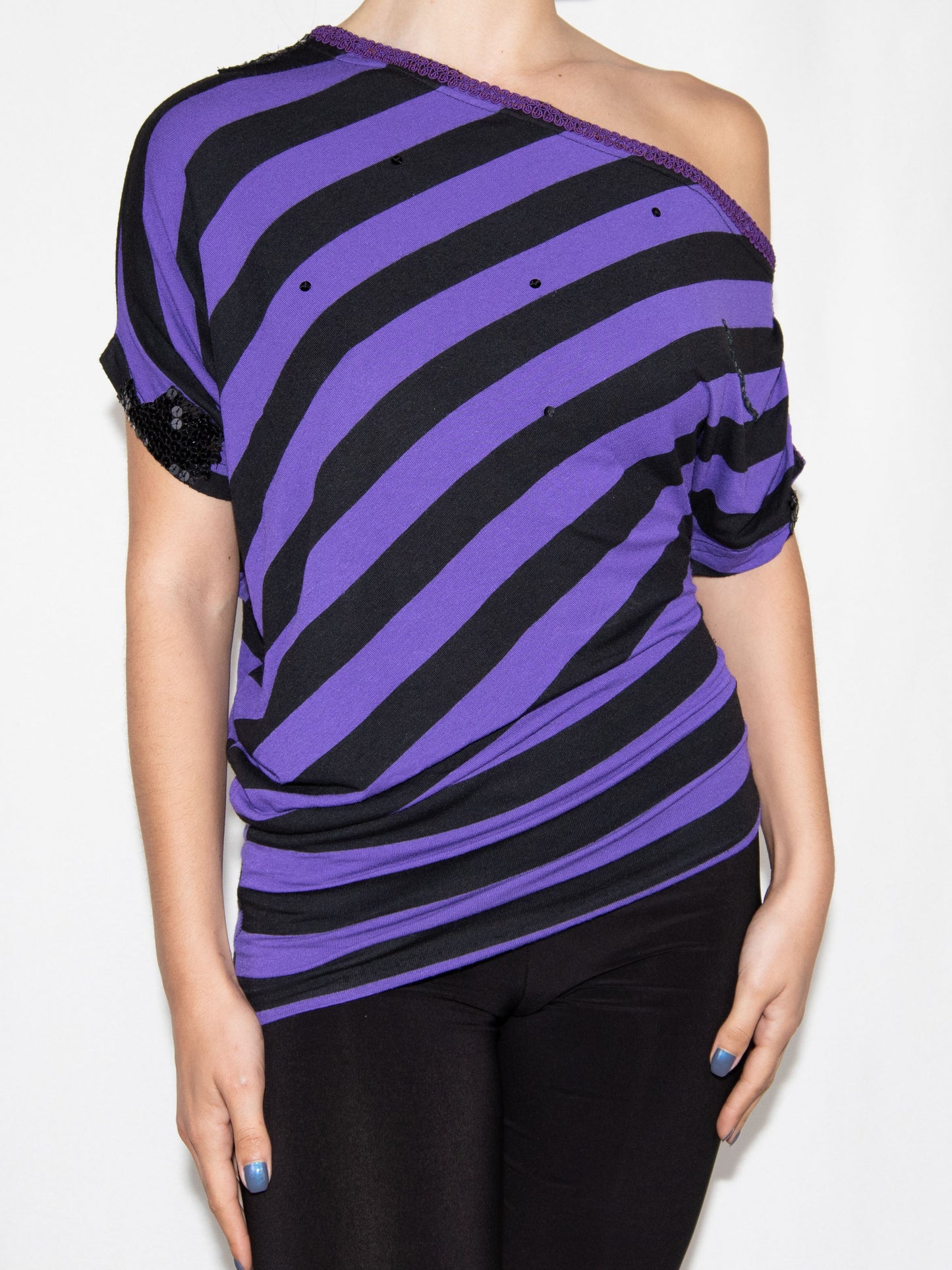 Black & Purple - Top-M Good Condition / - / M