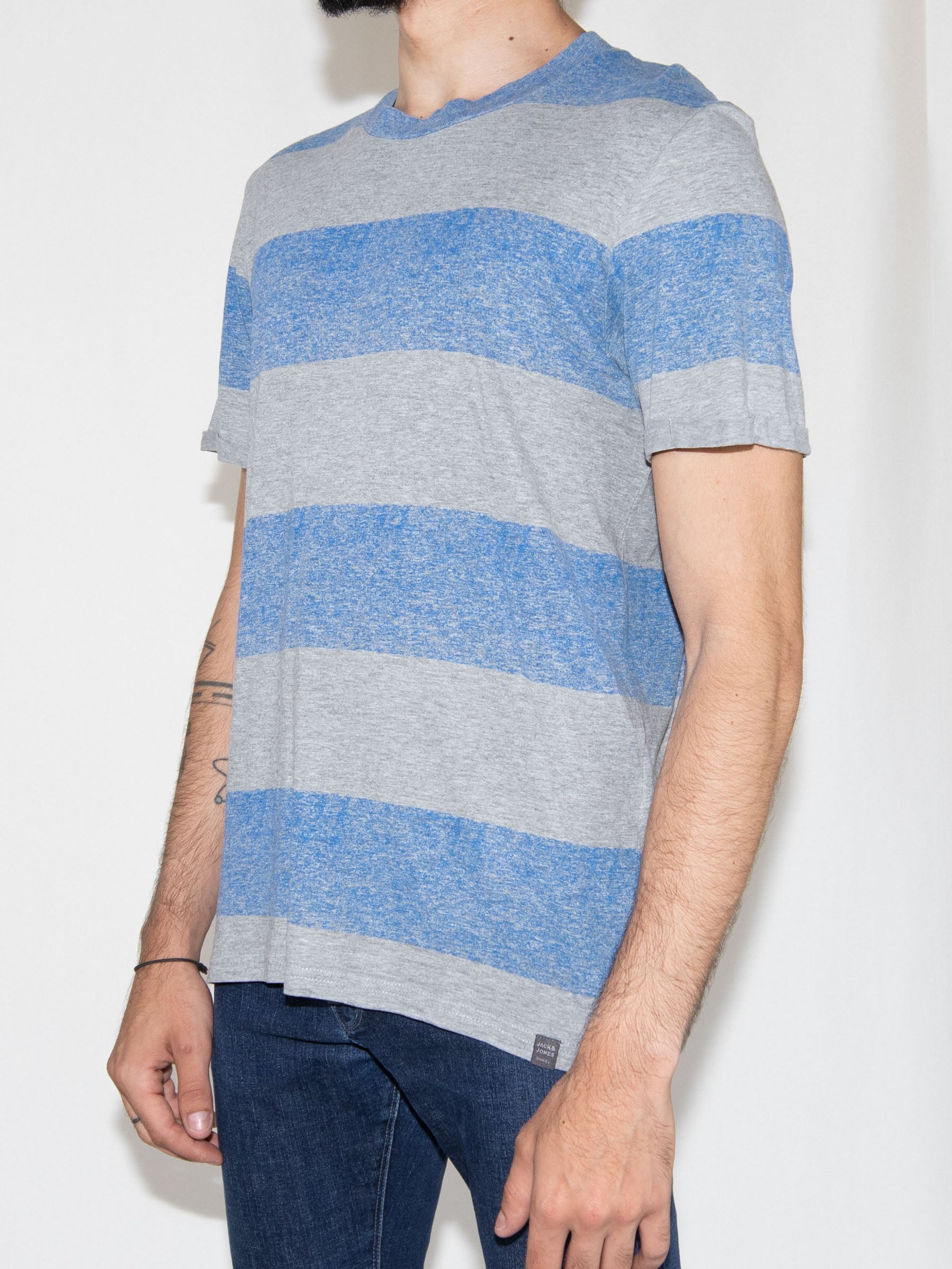 Gray With Blue Stripes Jack & Jones Tshirt-M Brand New / Jack & Jones / M