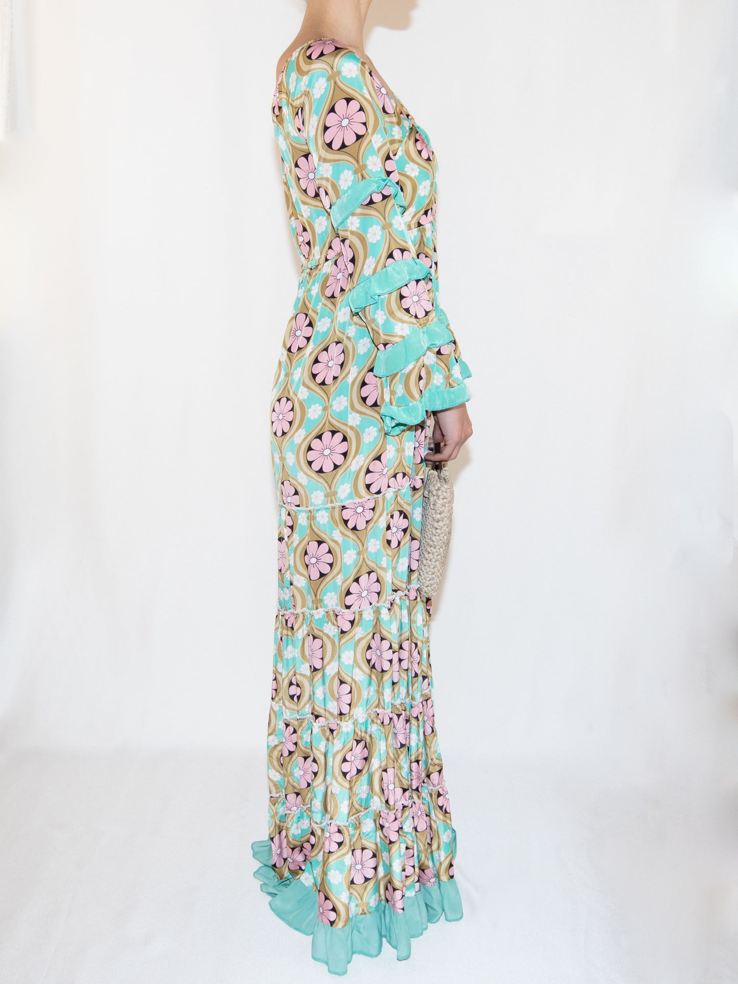 Multicolor Floral Cristina Franco Maxi Dress-M Excellent / Cristina Franco / M