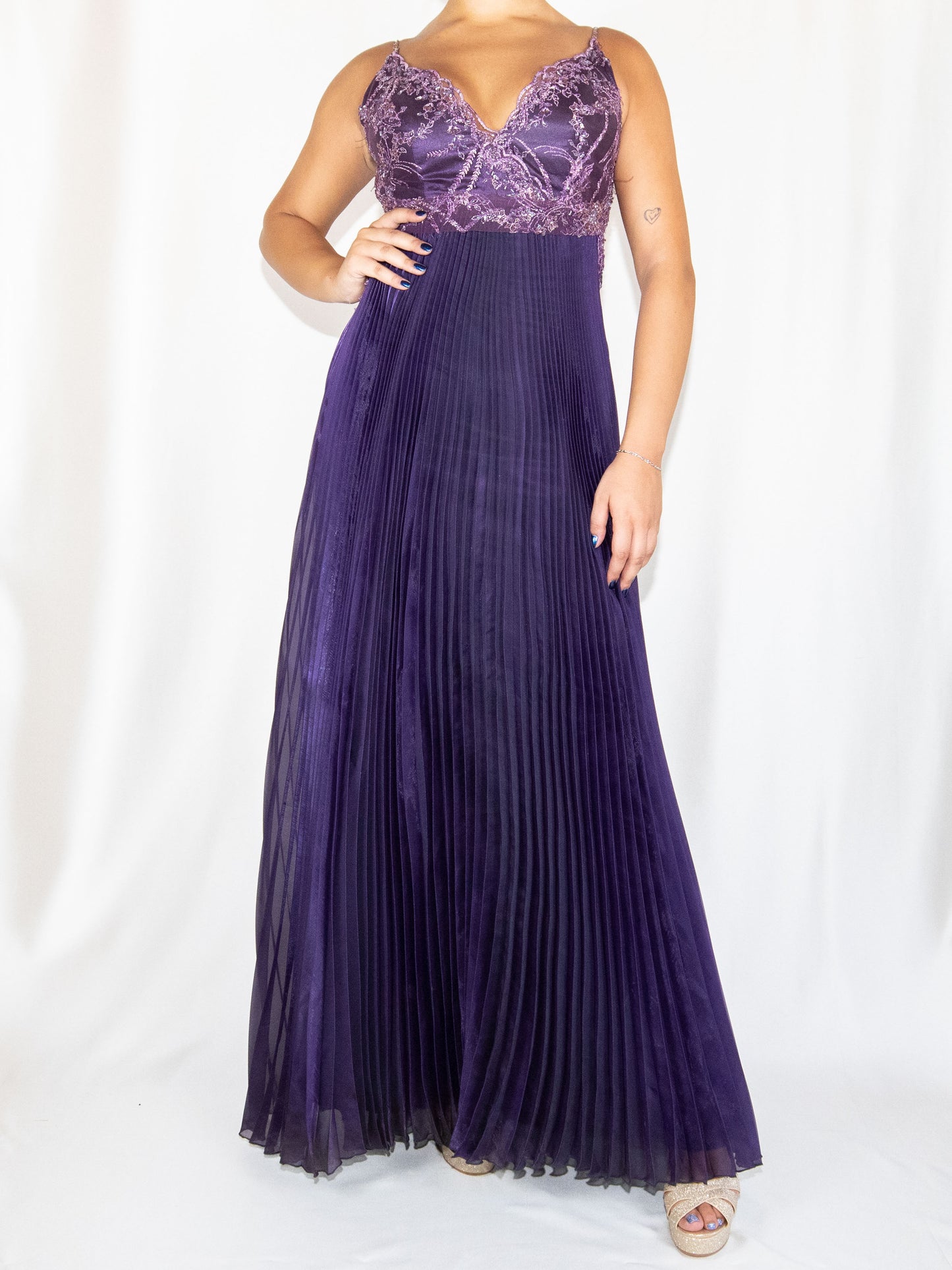 Shimmer Purple Maxi Dress-M Excellent / - / M