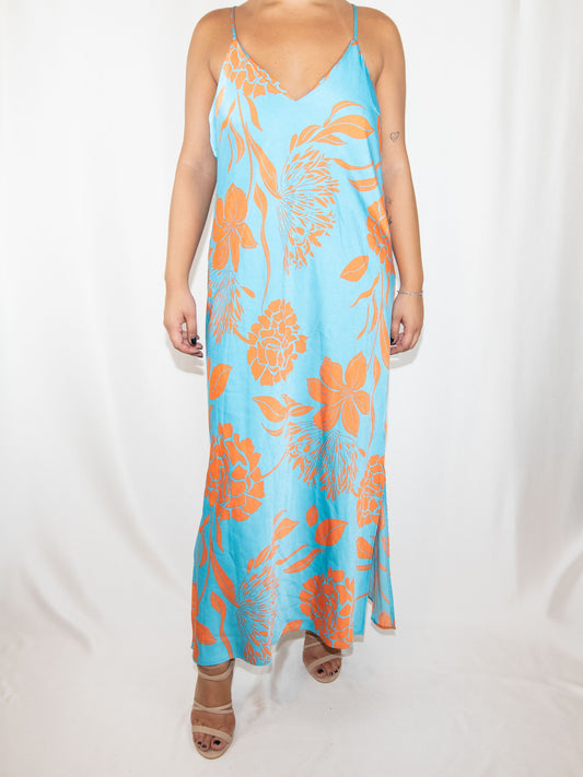 Blue & Orange Primark Midi Dress-Xl Brand New / Primark / XL