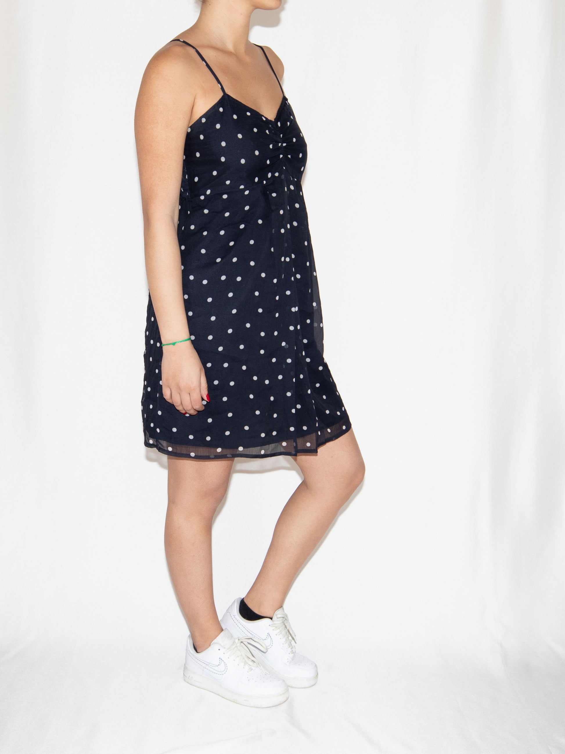 Navy Polka Dots Vero Moda Mini Dress-L Excellent / Vero Moda / L