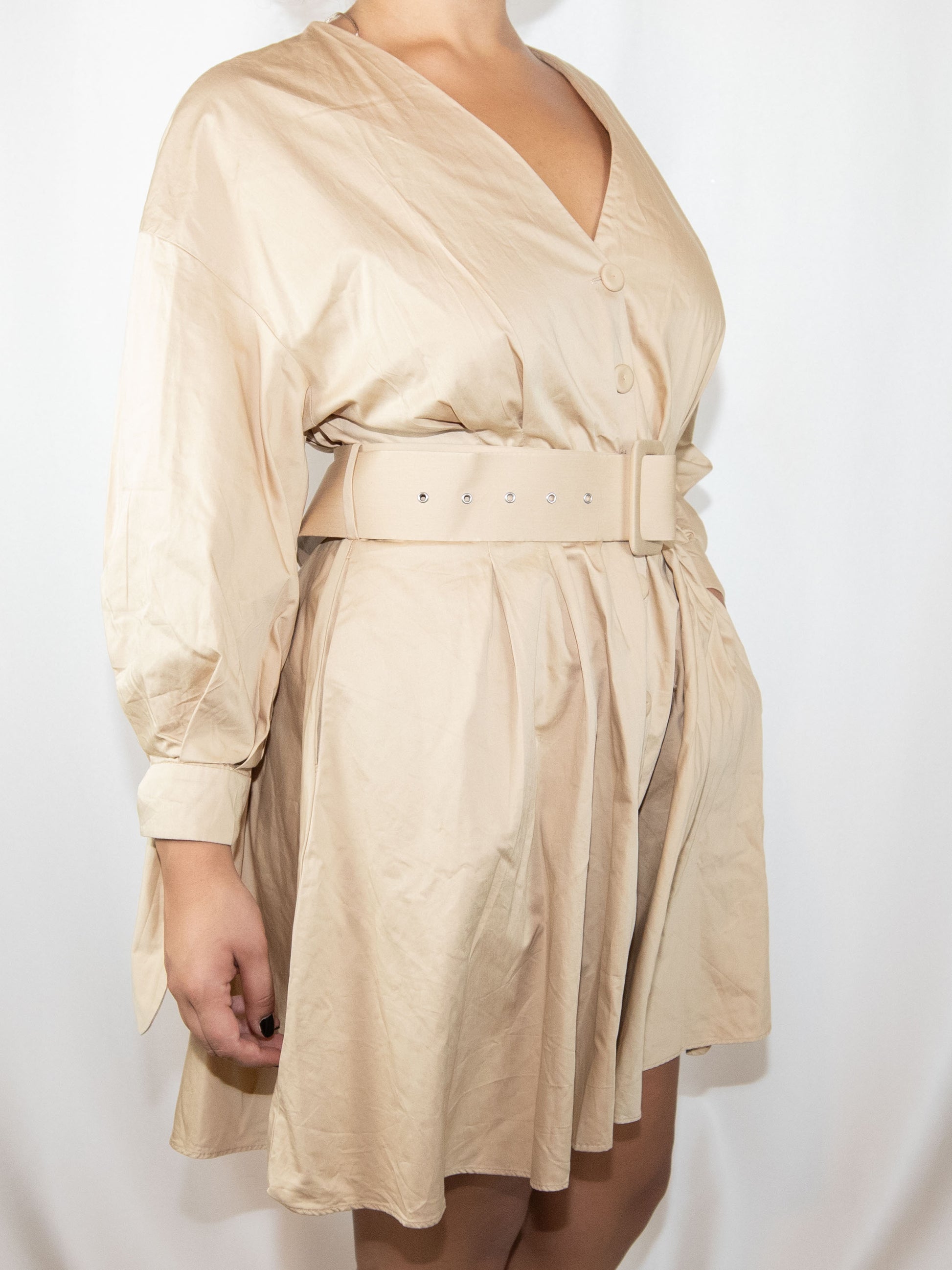 Khaki Zara Midi Dress-Xxl Excellent / zara / XXL