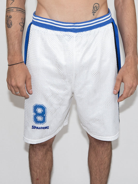 White & Blue Spalding Shorts Sportswear-M Good Condition / Spalding / M