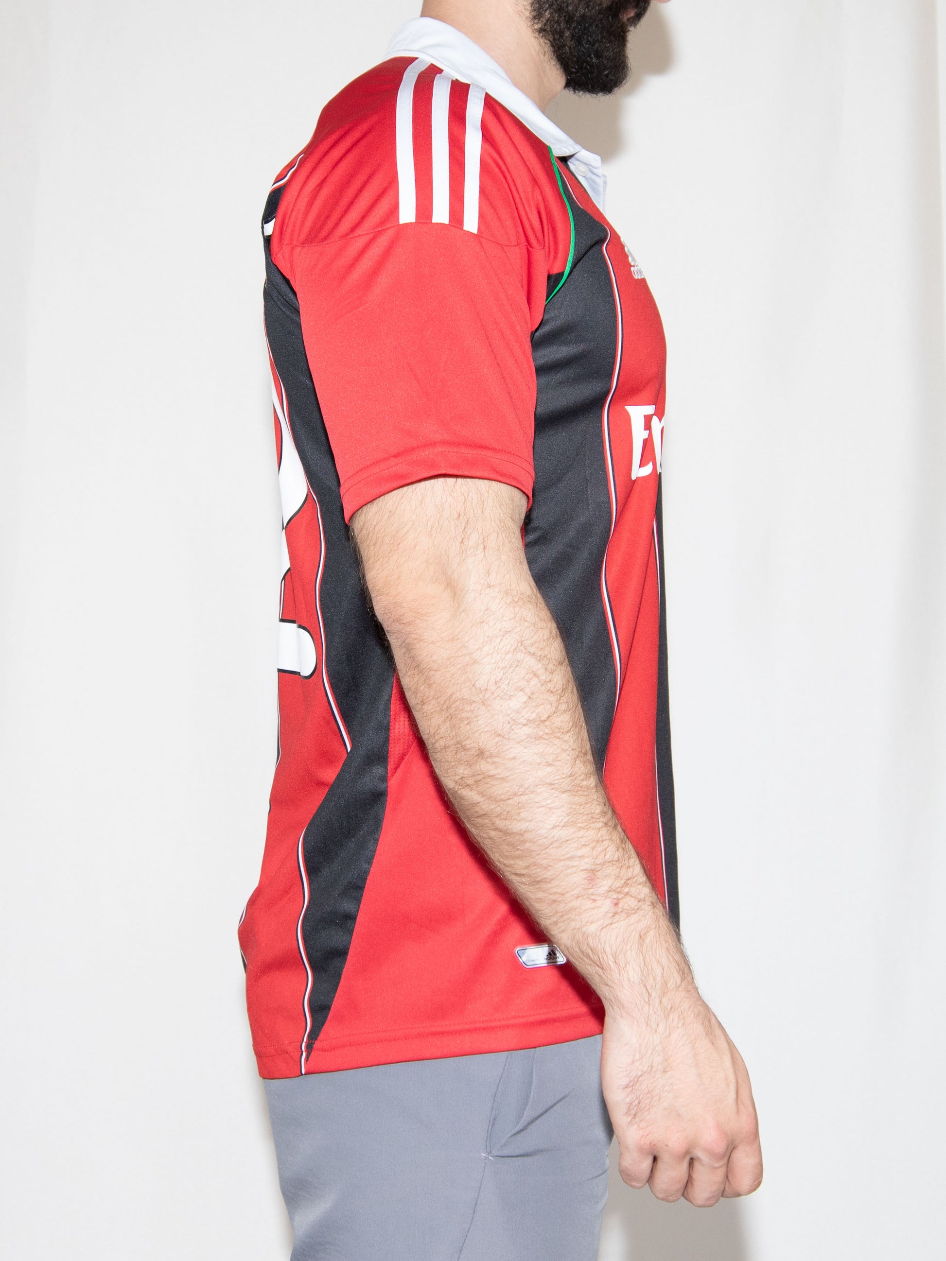 Red & Black Striped Adidas Top Sportswear-L Excellent / Adidas / L