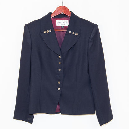 Navy Albert Nipon Blazer -8 Excellent / - / 8