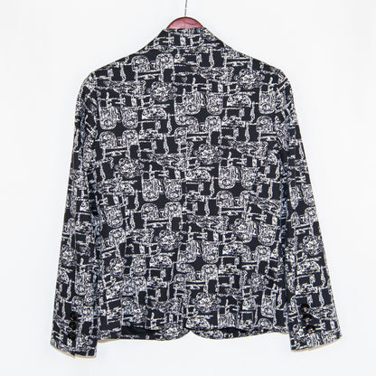 Black Pattern Larino Blazer -44 Brand New / - / 44