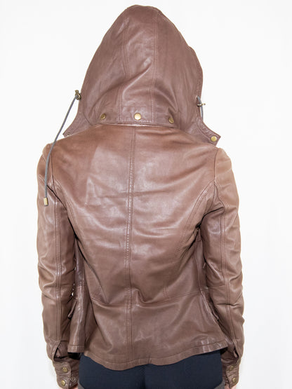 Brown West Coast Authentic Leather Jacket-S