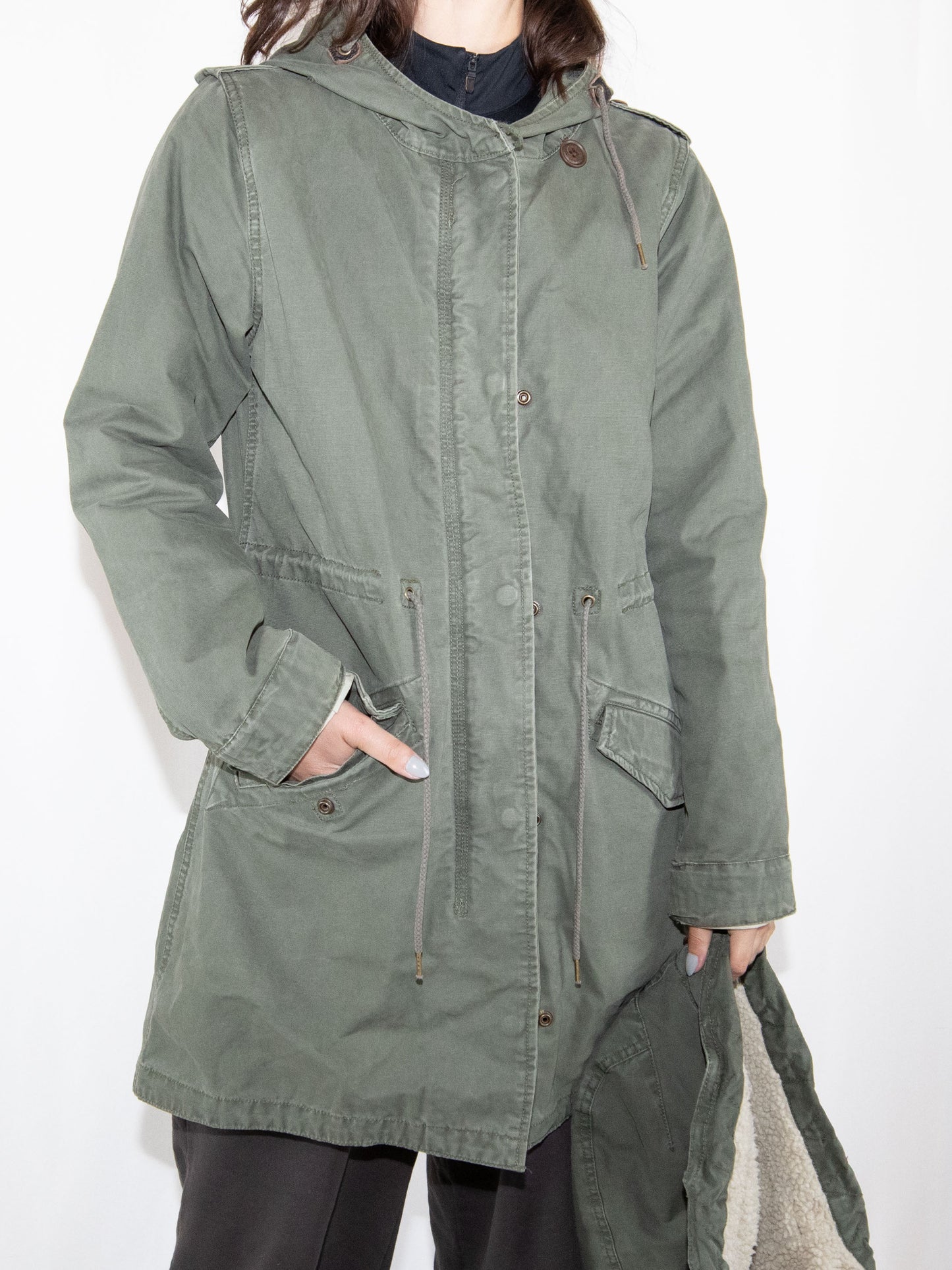 Olive Green Maison Scotch Parka-M