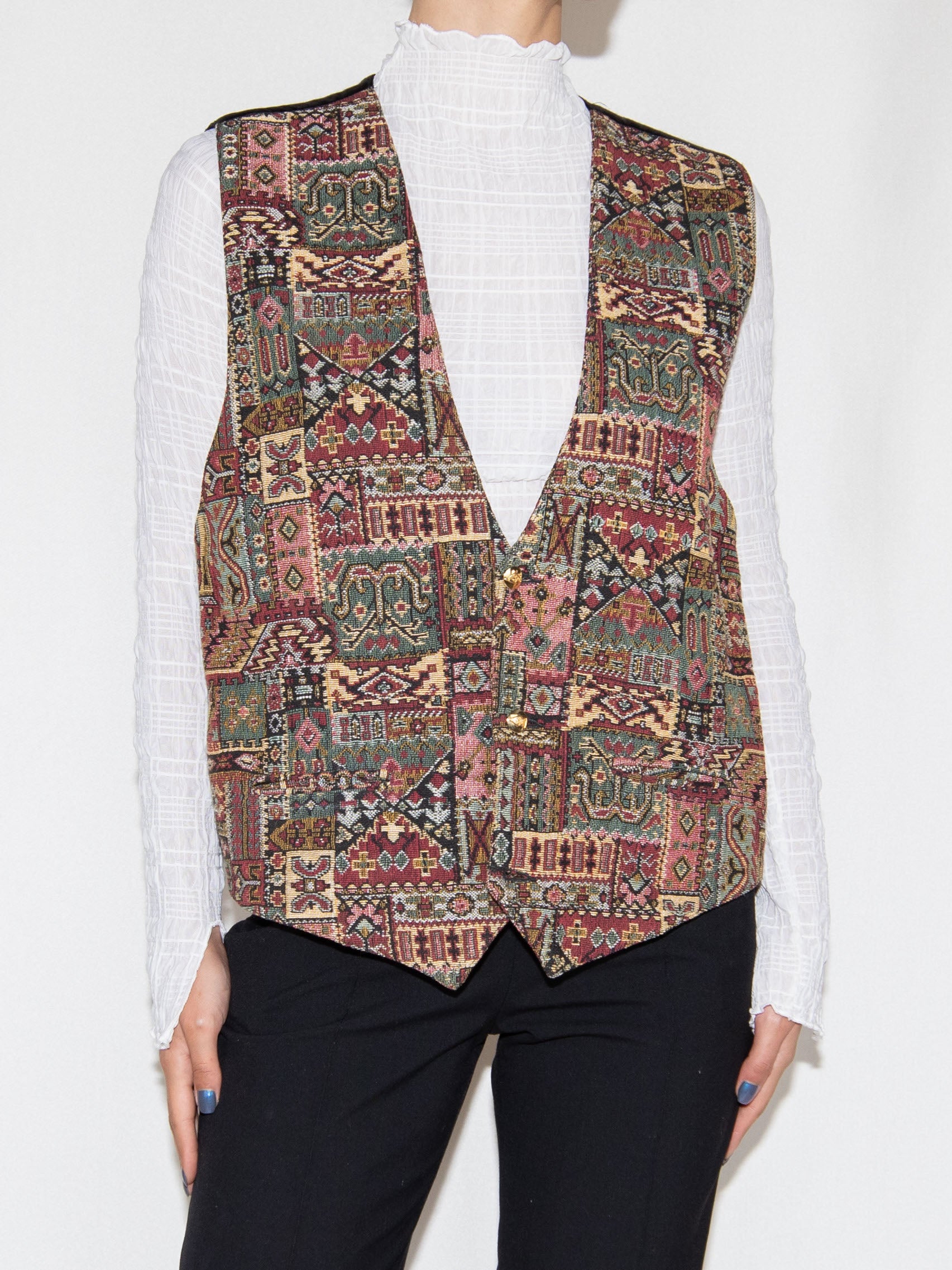 Persian Rug -Black Moradi Co Vest -L Excellent / - / L