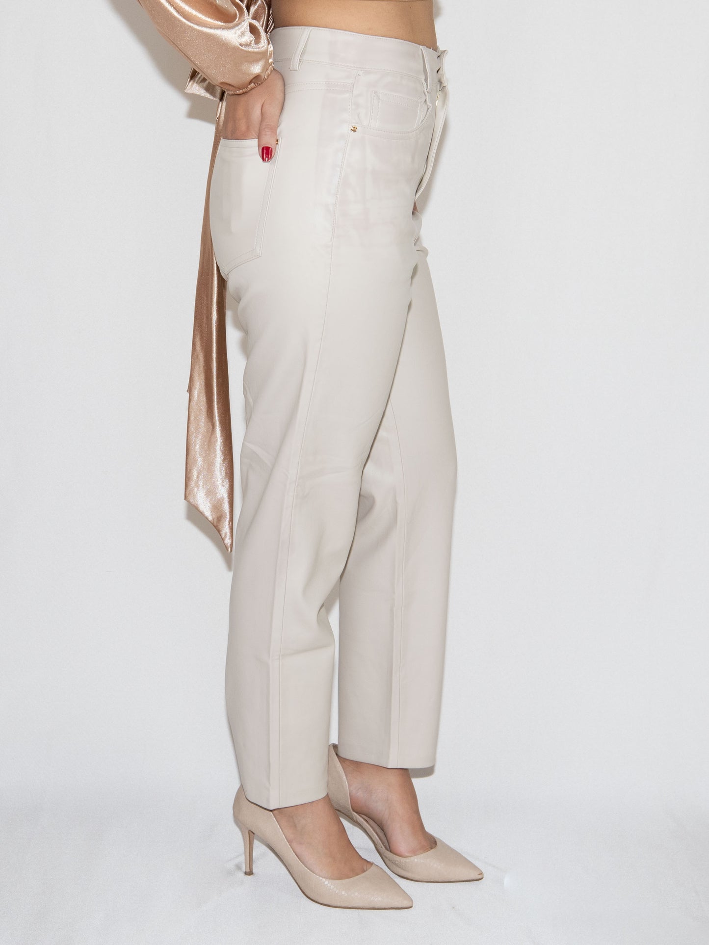 Beige Zara Straight Trousers-36 Brand New / - / 36