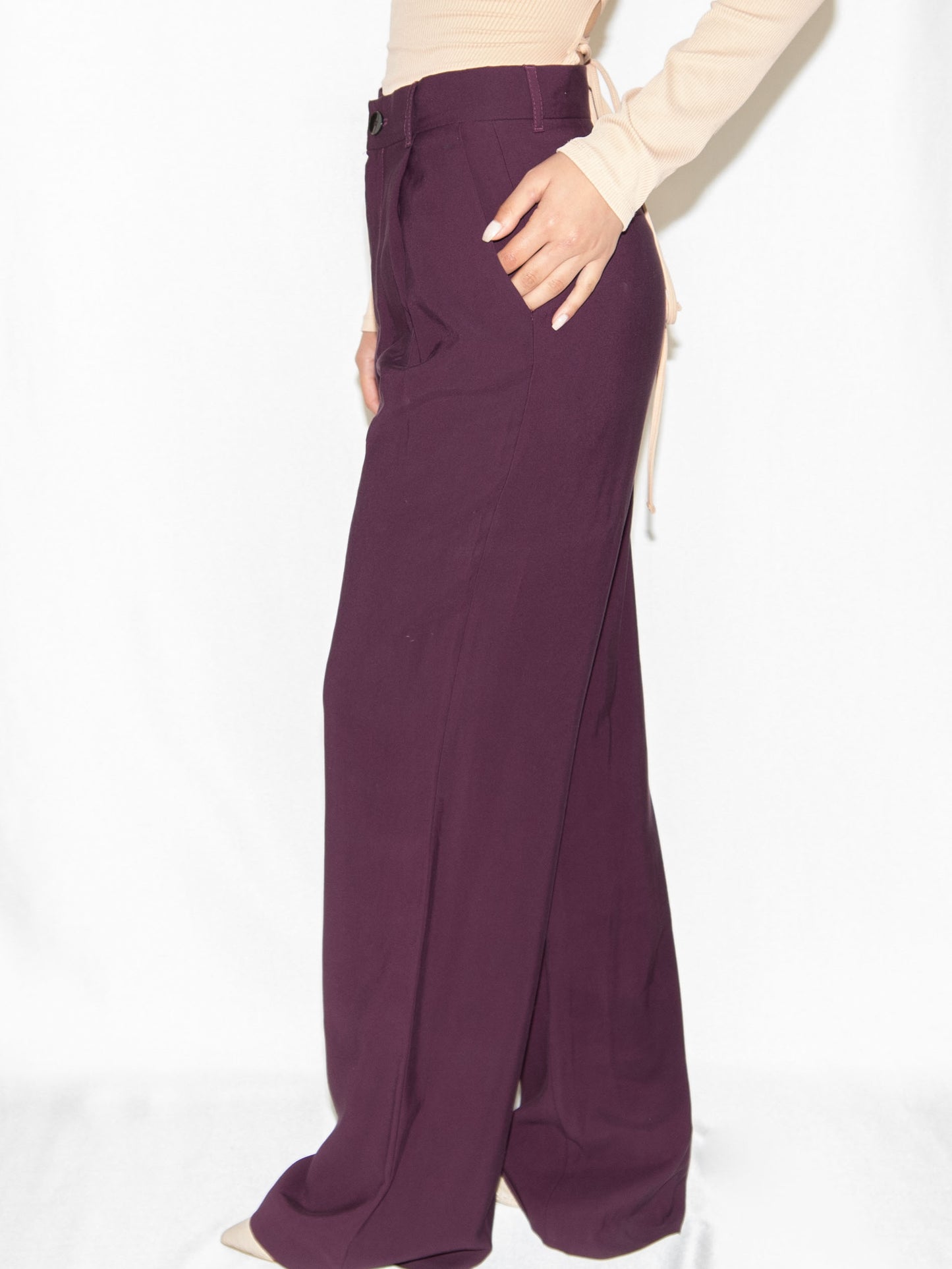 Burgundy Zara Tailored Trousers-Xs Brand New / Zara / XS