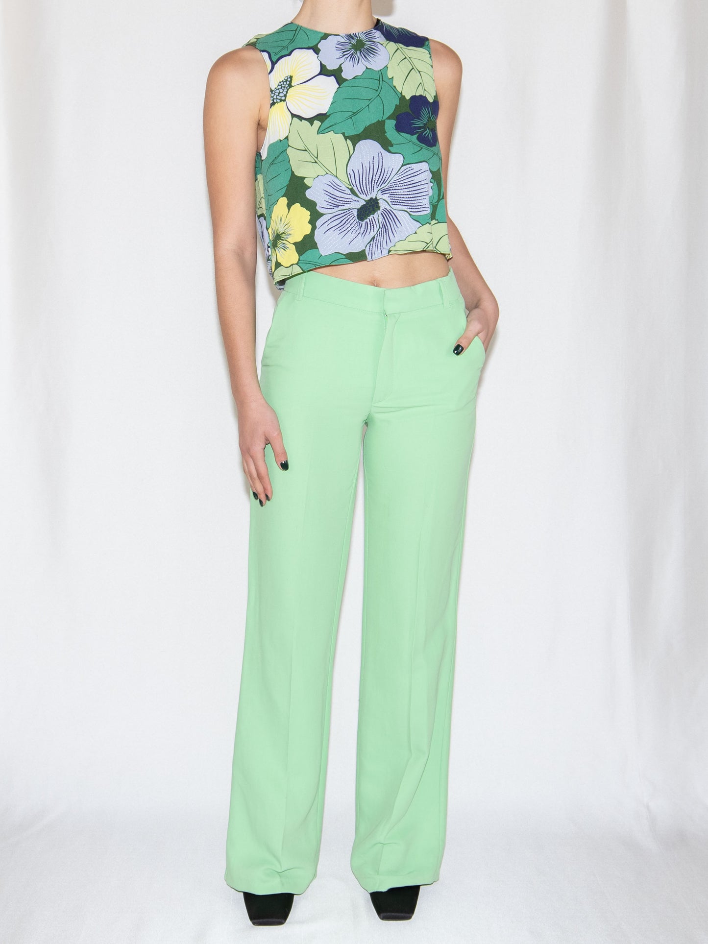 Lime Green Zara Tailored Trousers-Xs Good Condition / Zara / XS