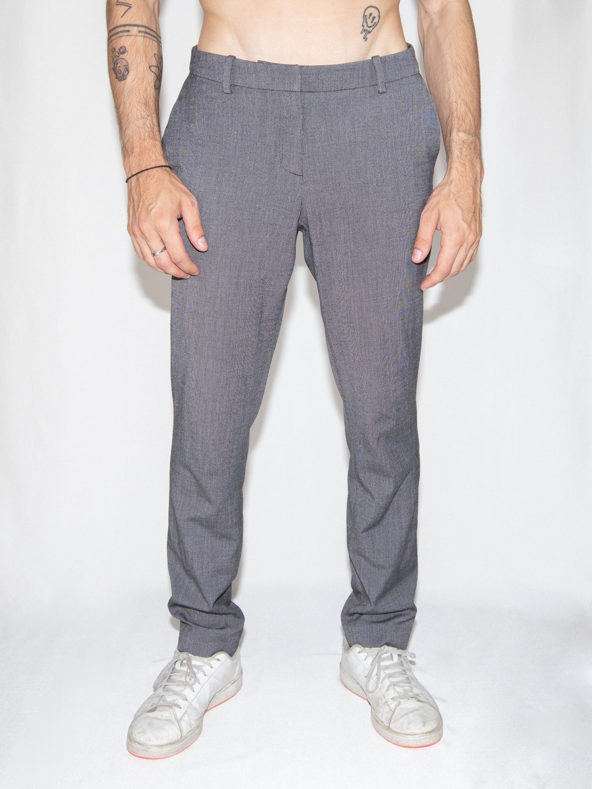 Gray Dotted Tailored Trousers-36 Excellent / - / 36