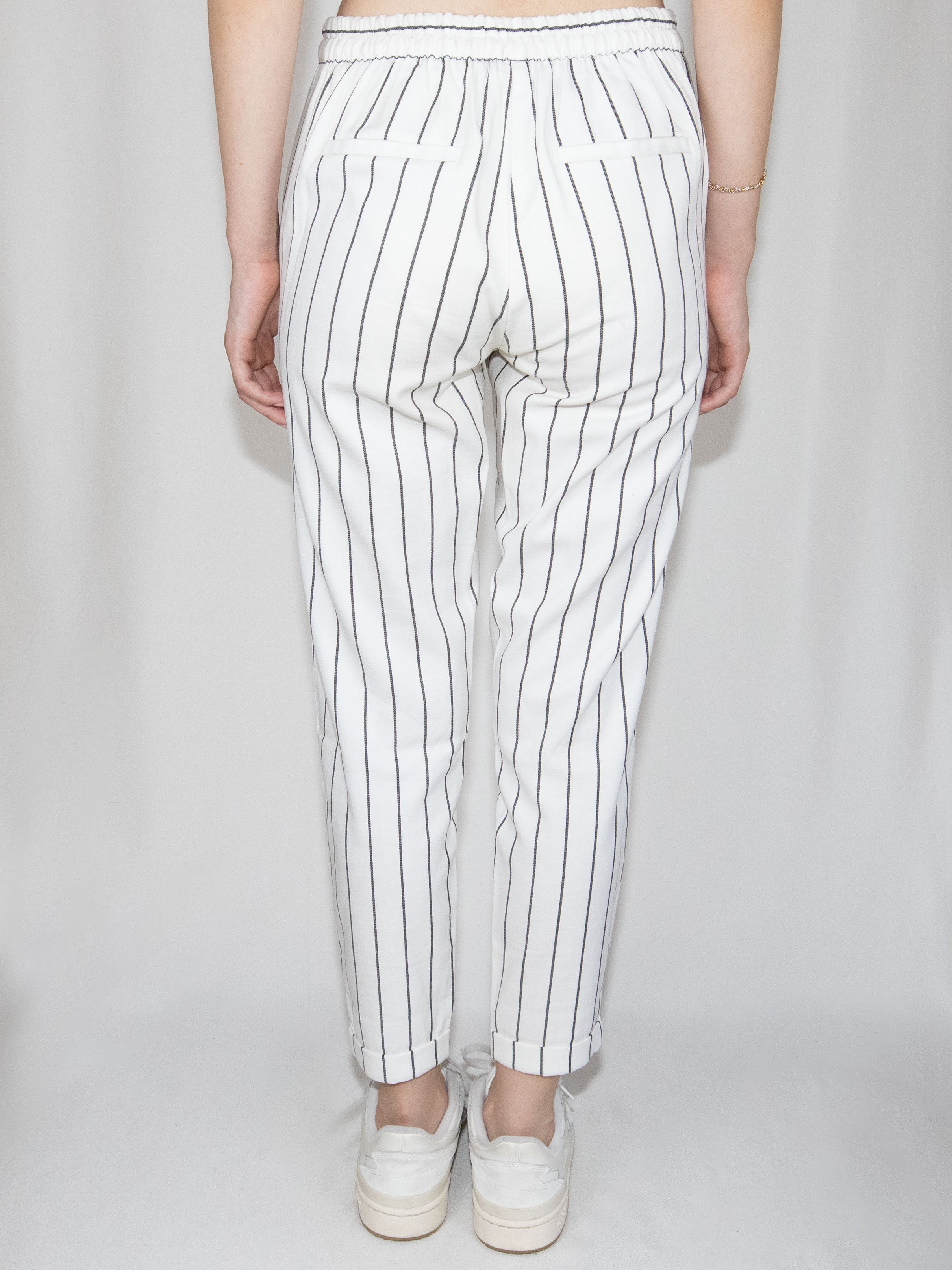 White Striped Bershka Tailored Trousers XS Keep