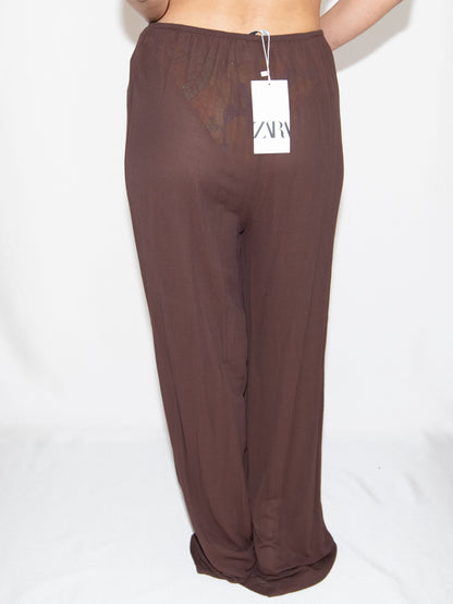 Brown Zara Wide Leg Trousers-M Brand New With A Tag / Zara / M