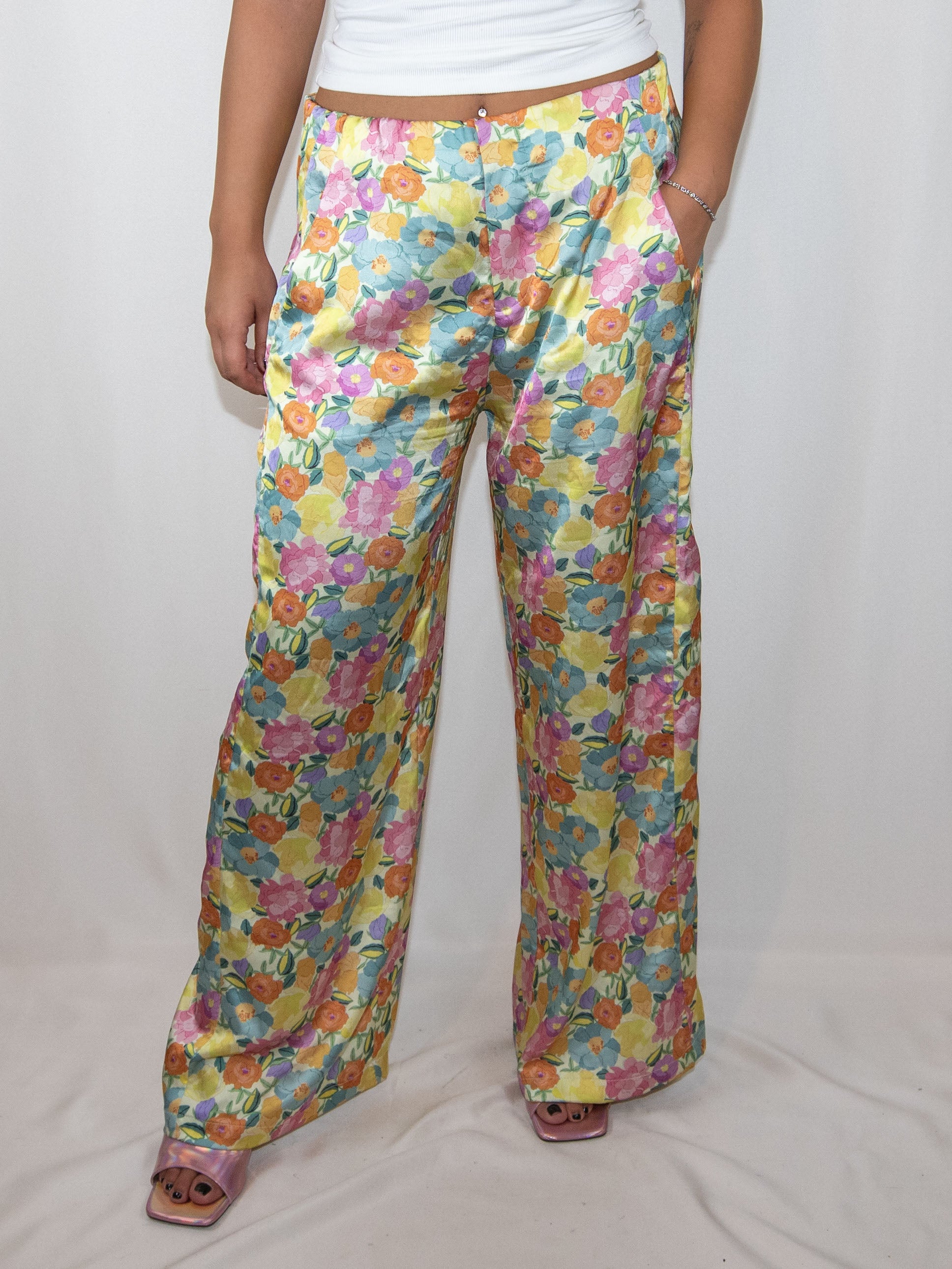 Floral  Wide Leg Trousers-Xl Excellent / - / XL