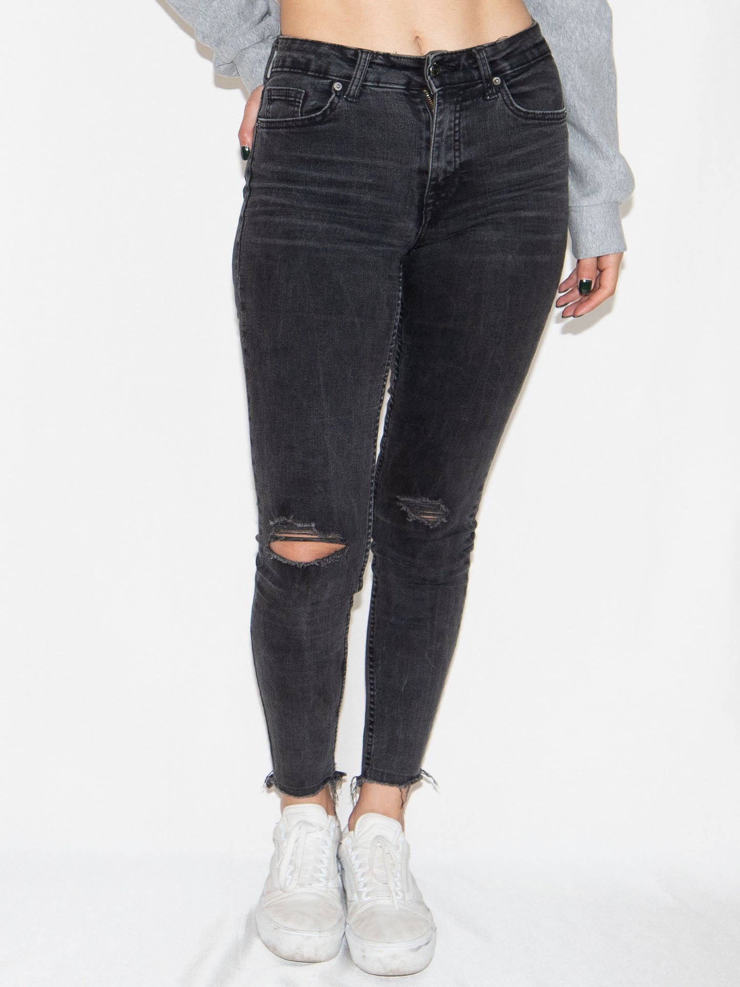 Washed Black Bershka Skinny Jeans-36 Excellent / Bershka / 36