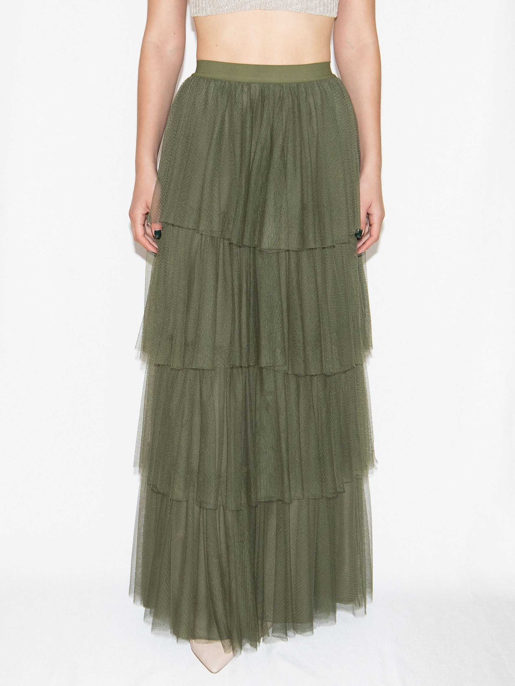 Olive Green Pinko Maxi Skirt-S Brand New / Pinko / S