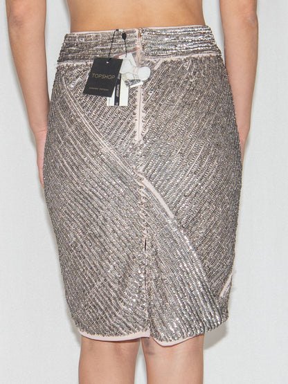 Silver Topshop Midi Skirt-36 Brand New With A Tag / - / 36