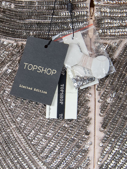 Silver Topshop Midi Skirt-36 Brand New With A Tag / - / 36