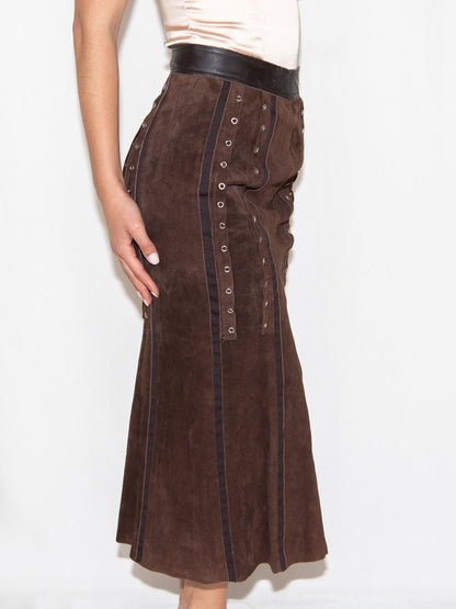 Brown - Midi Skirt-Xs Excellent / - / XS