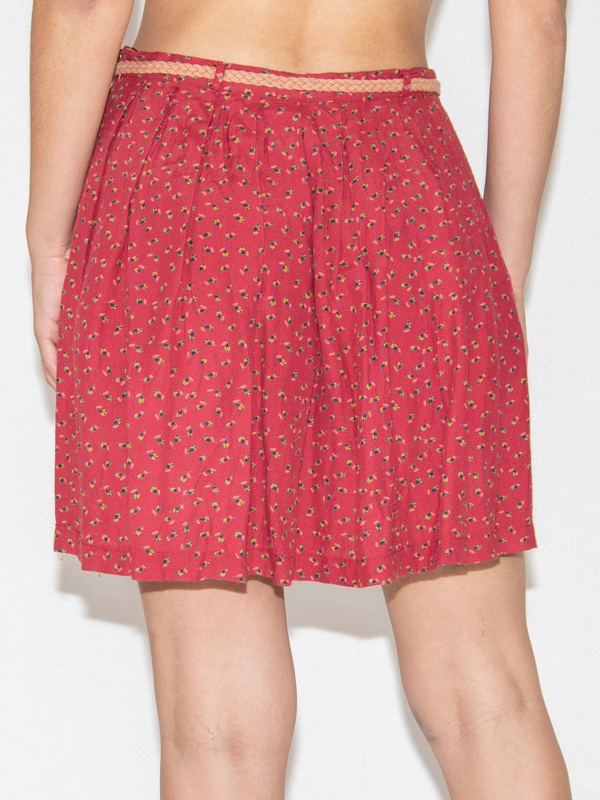 Red Pattern Springfield Mini Skirt-34 Excellent / Springfield / 34