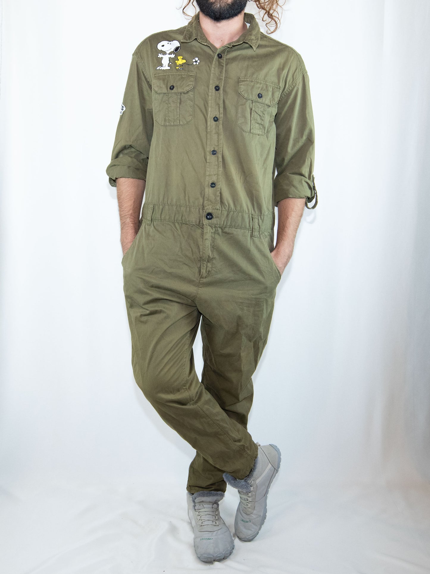 Olive Green Zara Maxi Jumpsuit-L