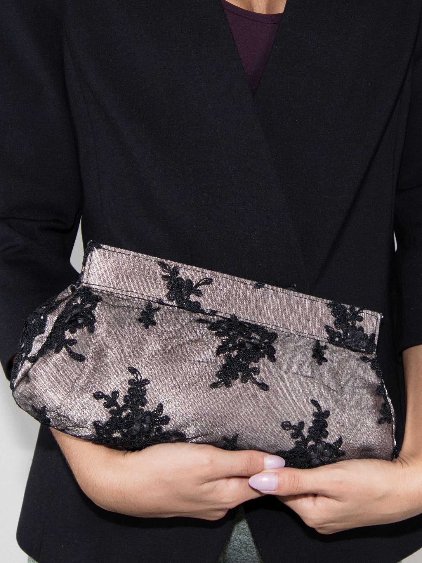 Black & Bronze Clutch Bag-