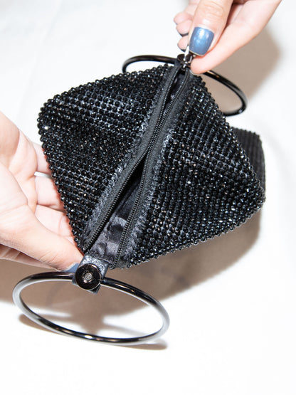 Black Sparkly Beads Hand Bag- Brand New / - / -