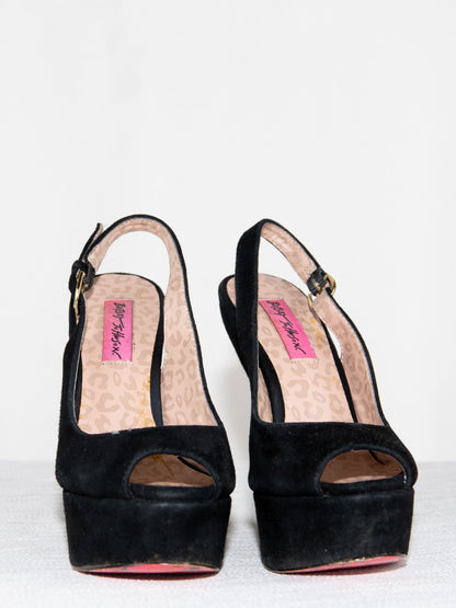 Black Betsey Johnson Heels-36 Excellent / Betsey Johnson / 36